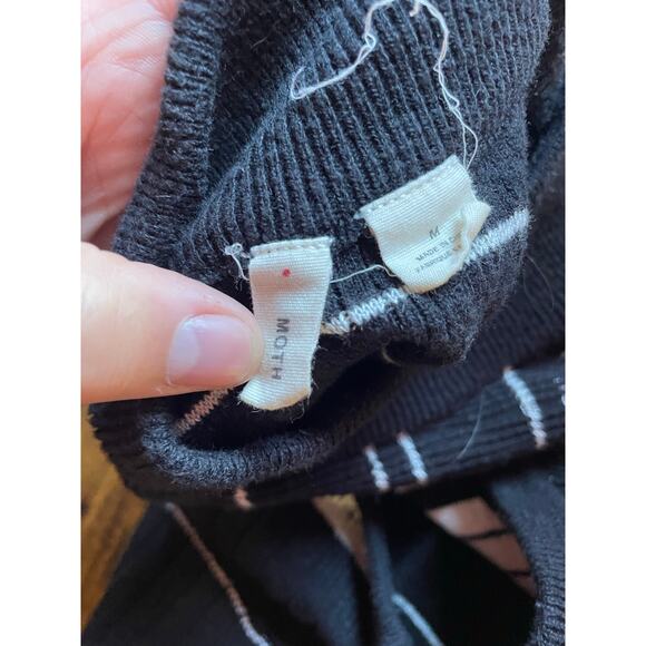 Anthropologie Midi Knit Dress Wrap Style Mock Neck Striped Sweater Dress sz M - Picture 8 of 8